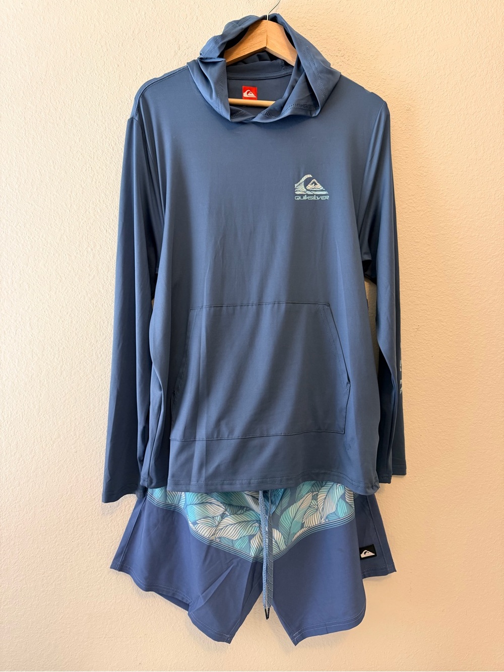 Quiksilver Swim Volley Board Shorts & UPF 50 Hooded Rash Guard Set